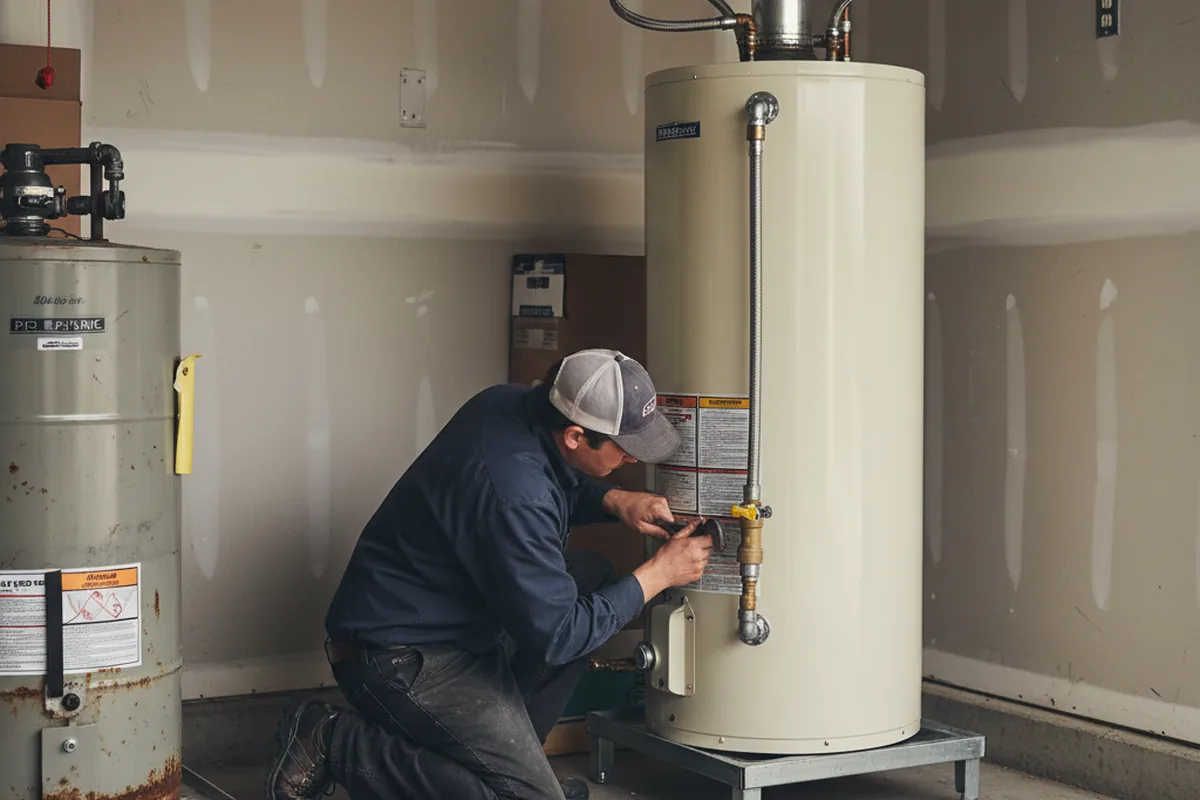 Water heater and shutoff valve replacement in Langston
